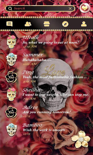 (FREE) GO SMS SKULL&ROSE THEME screenshot 2