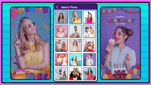Birthday Photo Frame- Birthday Cake Song With Name screenshot 2