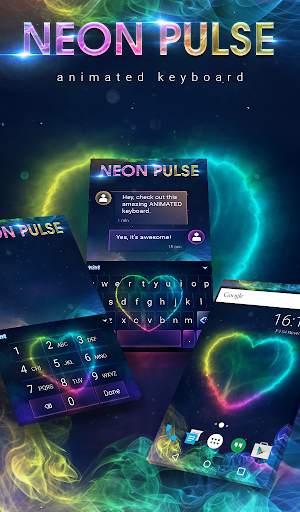 Neon Pulse Animated Keyboard   Live Wallpaper screenshot 1