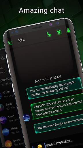 Dark mode SMS theme screenshot 2