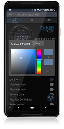 Metallic Mesh HD WatchFace Widget & Live Wallpaper screenshot 5