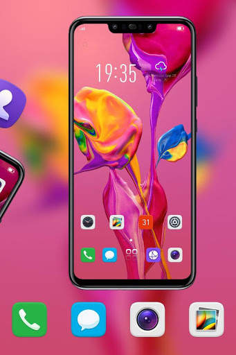 Red paint colorful flower theme  for p30 pro screenshot 3