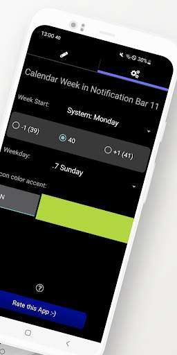 Calendar Week Number in status screenshot 2