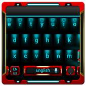 red robot keyboard blue neon 10001003