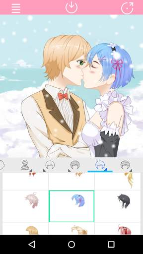 Anime Avatar Maker: Kissing Couple 2 تصوير الشاشة