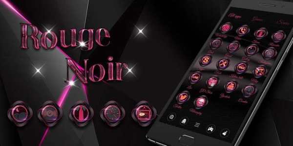 Rouge Noir Go Launcher Theme 5 تصوير الشاشة