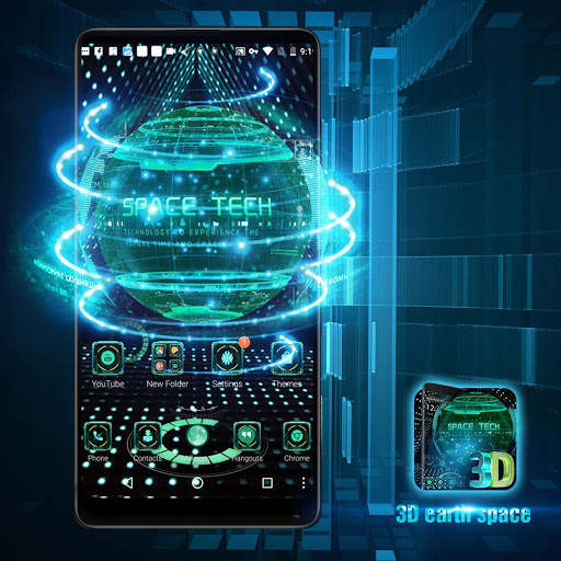 3D earth space tech theme screenshot 2