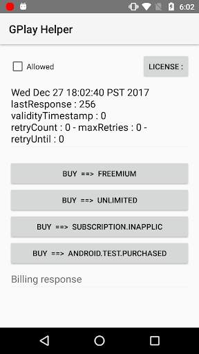 Google Play Lib test screenshot 1