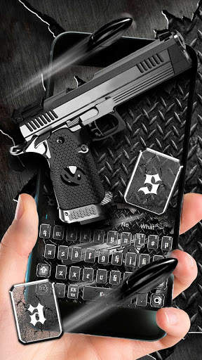 Black Pistol Bullet Keyboard Theme screenshot 1
