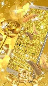 Luxury Golden Butterfly Keyboard Theme screenshot 2