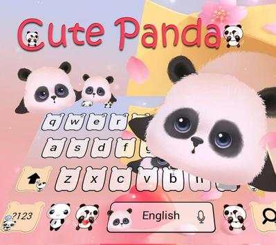 Pink panda Keyboard theme screenshot 3