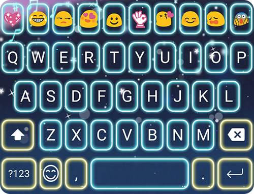 Neon Love Emoji Keyboard Theme screenshot 5