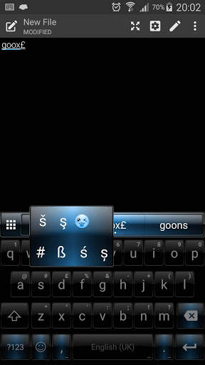 Dusk BlackBlue Emoji Keyboard screenshot 3
