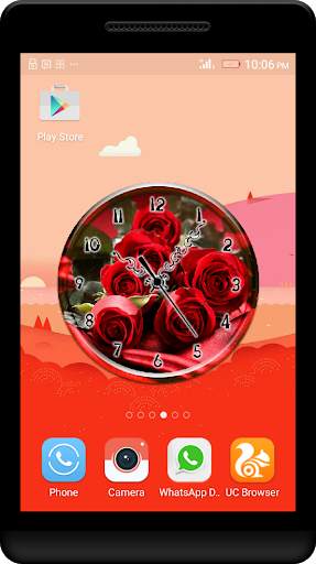 Red Rose Clock Live Wallpaper screenshot 2