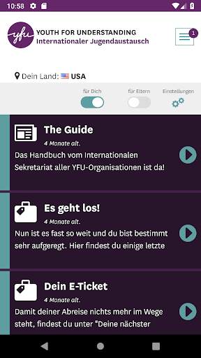 YFU App screenshot 2