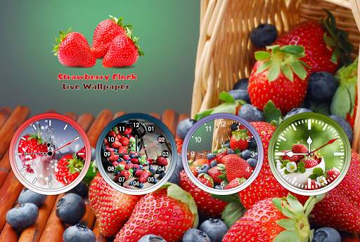 Strawberry Clock Live Wallpaper screenshot 1