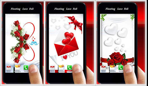 Floating Love Fall & Theme Pattern Lock Screen screenshot 4