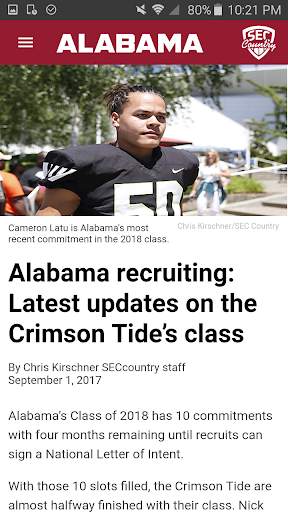 SEC Country:Team-Specific News screenshot 2