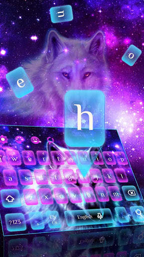 Galaxy Neon Wolf Keyboard Theme स्क्रीनशॉट 4