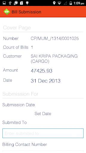 Bill Submission screenshot 2