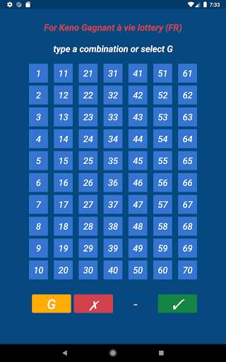 Keno FR combination statistics screenshot 7