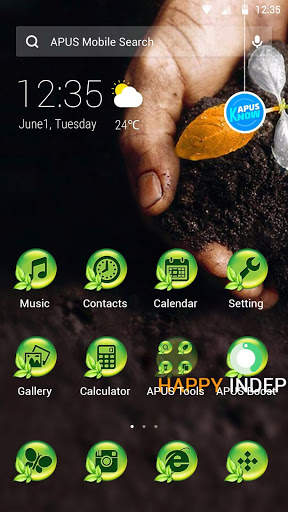 Green-APUS Launcher theme screenshot 1