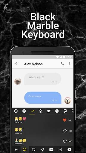 Black Marble Emoji Keyboard Theme for Facemoji screenshot 3