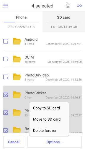 SD File Transfer (Move Files To SD Card Or Phone) screenshot 2