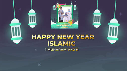 Frame Happy Islamic New Year 1442 H screenshot 1