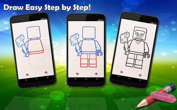 Drawing Lessons Bioms Mine Craft Lego Blocks screenshot 1