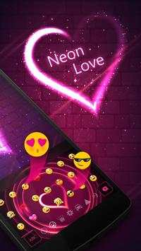 Neon Love Keyboard Theme screenshot 2