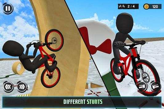 Uphill Stickman BMX Bicycle Stunts screenshot 5