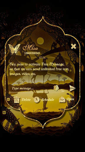 FREE-GO SMS GOLD FOREST THEME 4 تصوير الشاشة