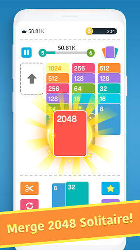 2048 Card-Solitaire Merge Cards Game screenshot 1