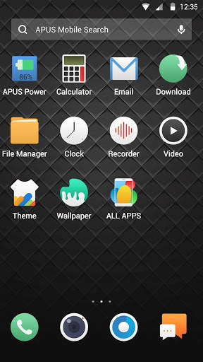 Cool black APUS Launcher theme screenshot 2