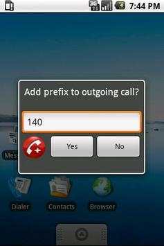 Prefix Dialer screenshot 1