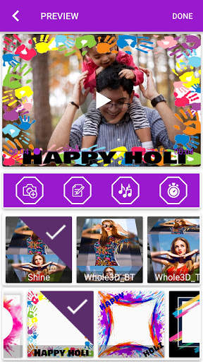 Happy Holi Video Maker with Song: Holi Photo Maker screenshot 2