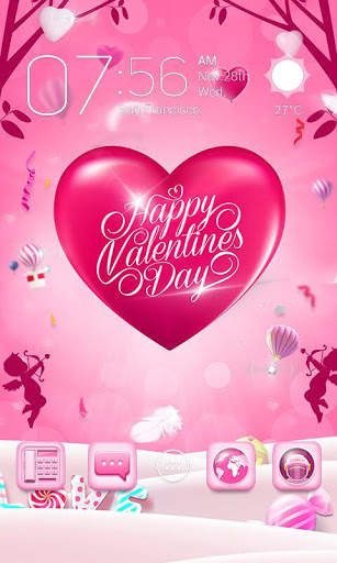Pink Love 3D Go Launcher Theme screenshot 2