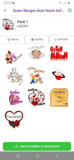 Gute Nacht stickers WAStickerApps für Whatsapp screenshot 4