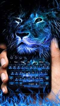 Blue Flame Lion Keyboard Theme screenshot 1