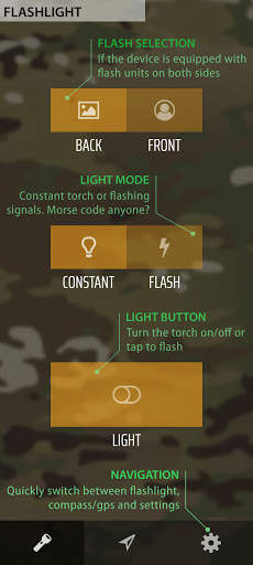 TacLight - flashlight   widget, compass, GPS screenshot 2