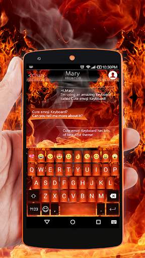 Neon Fire Keyboard 🔥Emoji Keyboard Theme screenshot 1