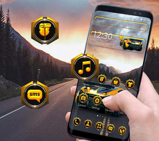 Cool Classic Yellow Car Theme screenshot 1