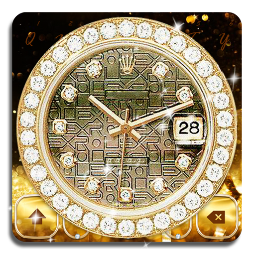 Gold Diamand Watch Keyboard أيقونة
