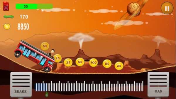 Upin Bus Extreme Hill Racing screenshot 2