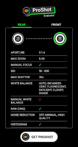 ProShot Evaluator screenshot 1
