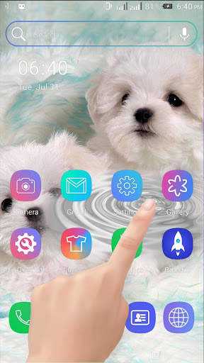 Cute Puppy Water Ripple LWP 1 تصوير الشاشة