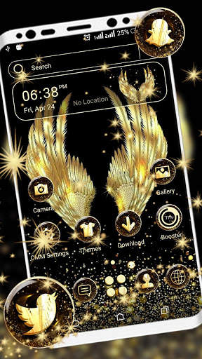 Golden Angel Wings Launcher Theme screenshot 1