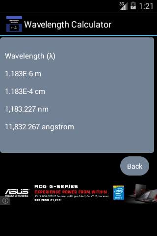 Wavelength Calculator Lite скриншот 2