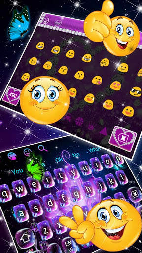 Neon Light Butterfly Keyboard screenshot 3